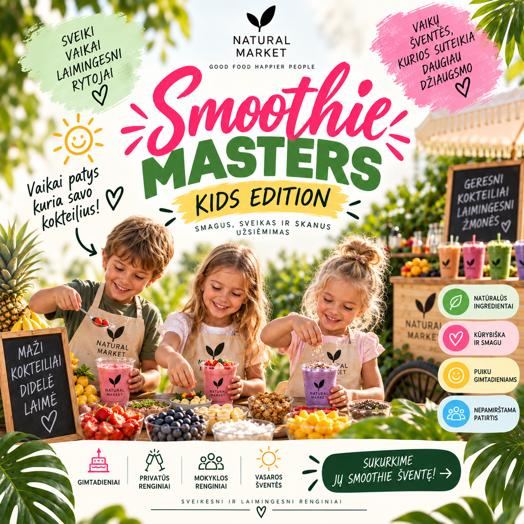🎉🥤 SMOOTHIE MASTERS — VAIKŲ GIMTADIENIAMS