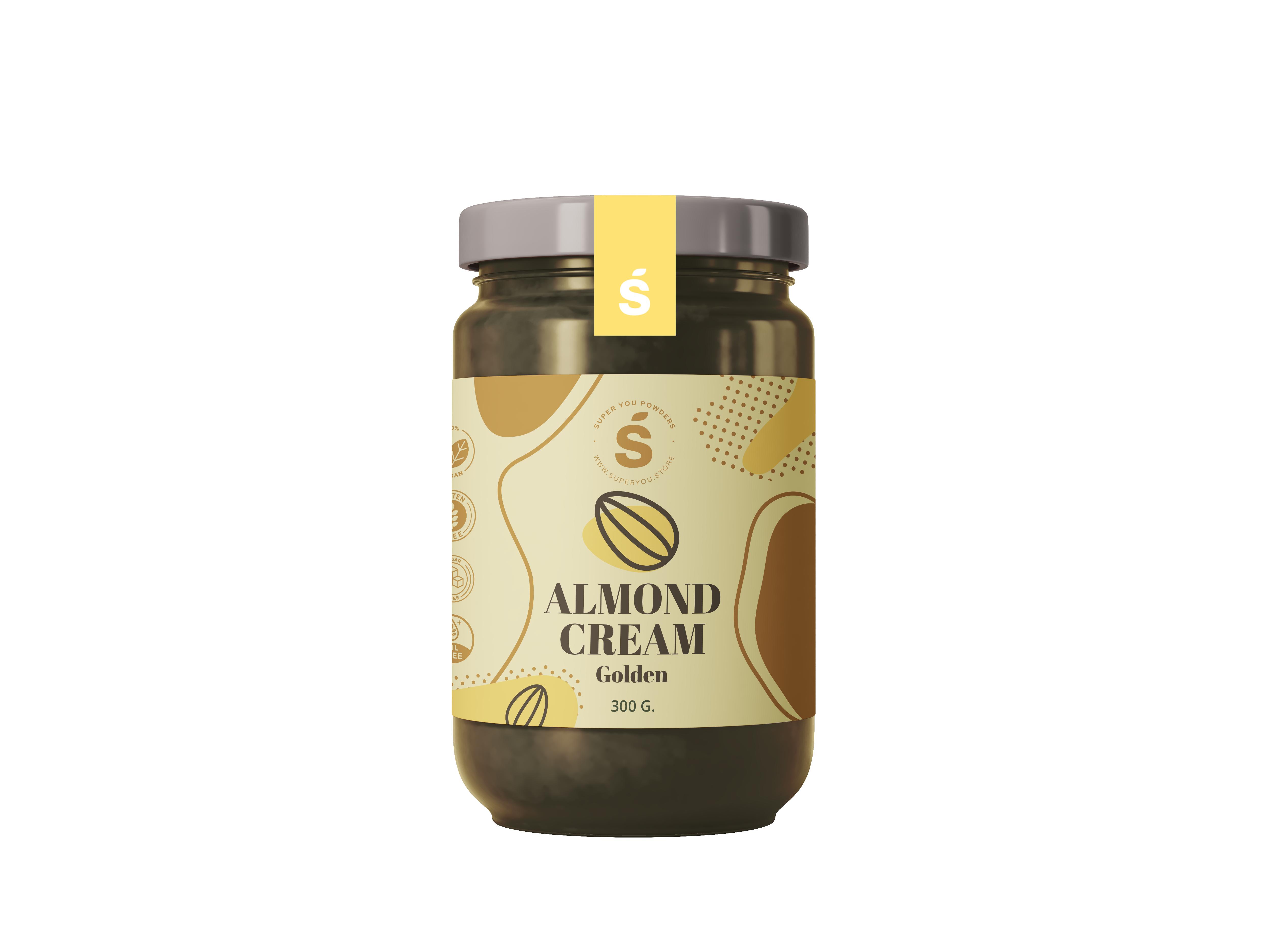 golden almond cream, natural market, superfod, superyou, Descubrėkite natūralios migdolų grietinėlės magiją!  Ar norėtumėte mėgautis skaniu ir sveiku maistu, kuris pakeis jūsų valgius ir užkandžius? Mūsų natūrali migdolų grietinėlė yra atsakymas, kurį ieškote. Pagamintas iš aukščiausios kokybės migdolų, be jokių priedų ar konservantų, tai užtikrina gryną skonį ir mitybinę naudą kiekvienoje šaukštelio dalyje.