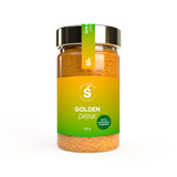 goldne drink, maca, powder, superfood, superyou, Prieskonių mišinys „GOLDEN DRINK“- kasdieninis sveikatingumo ritualas. Ajurvediškas gėrimas su ciberžole atkeliavęs iš Azijos  – gėrimas dar vadinamas auksiniu gėrimu. Ne veltui  toks skambus pavadinimas. Svarbiausias stebuklus darantis šio gėrimo ingredientas – ciberžolė, kurios sudėtyje gausu natūralaus geltonos spalvos dažiklio kurkumino ir daug prieskonių.